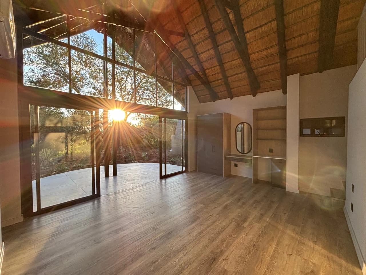 Black Rhino — sunlight through the glazed gable