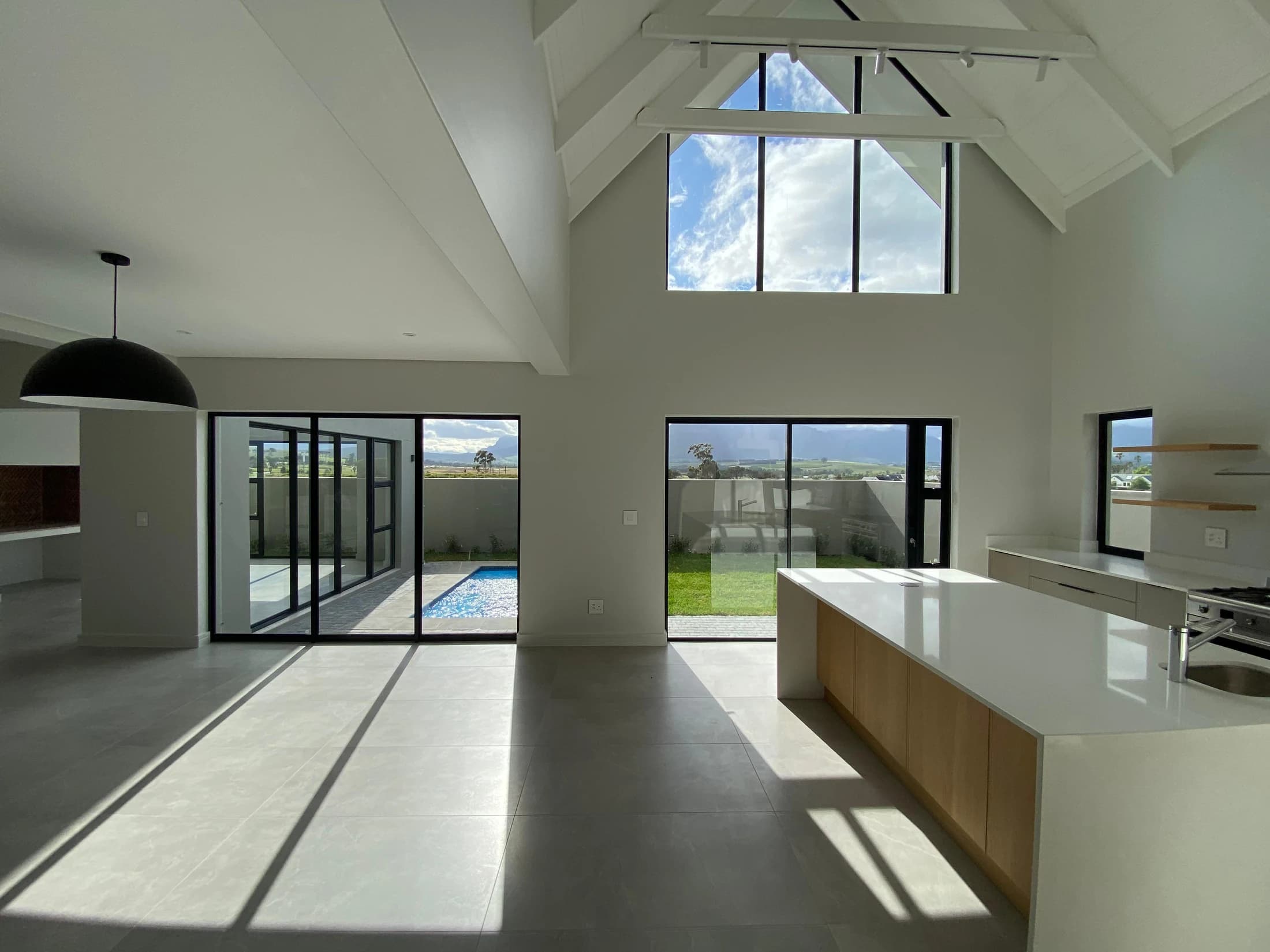 Longlands 362 — kitchen beneath the glazed gable